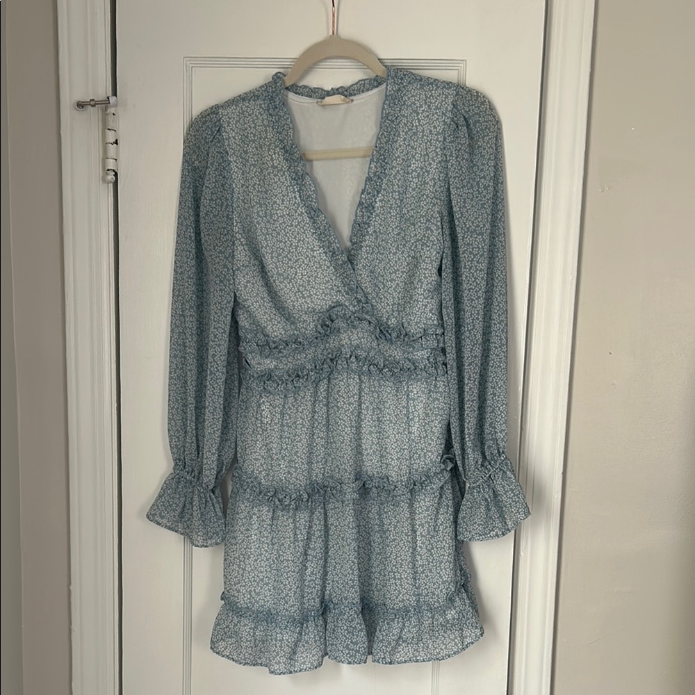 Blue Floral Women's Dress